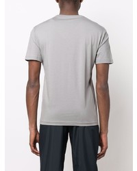 graues bedrucktes T-Shirt mit einem Rundhalsausschnitt von Ea7 Emporio Armani