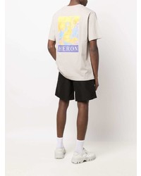 graues bedrucktes T-Shirt mit einem Rundhalsausschnitt von Heron Preston