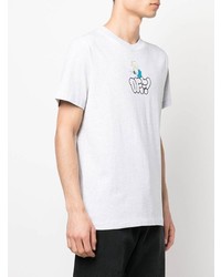 graues bedrucktes T-Shirt mit einem Rundhalsausschnitt von Off-White