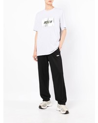 graues bedrucktes T-Shirt mit einem Rundhalsausschnitt von MSGM