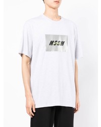 graues bedrucktes T-Shirt mit einem Rundhalsausschnitt von MSGM