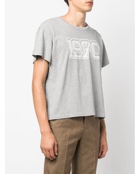 graues bedrucktes T-Shirt mit einem Rundhalsausschnitt von Kenzo