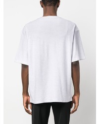 graues bedrucktes T-Shirt mit einem Rundhalsausschnitt von Acne Studios