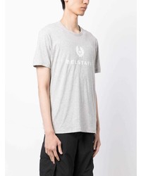 graues bedrucktes T-Shirt mit einem Rundhalsausschnitt von Belstaff