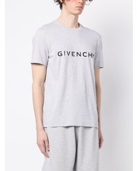 graues bedrucktes T-Shirt mit einem Rundhalsausschnitt von Givenchy