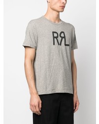 graues bedrucktes T-Shirt mit einem Rundhalsausschnitt von Ralph Lauren RRL