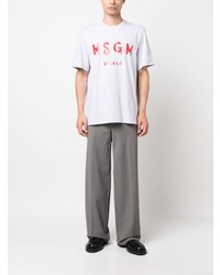 graues bedrucktes T-Shirt mit einem Rundhalsausschnitt von MSGM