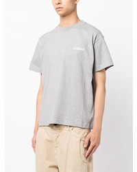 graues bedrucktes T-Shirt mit einem Rundhalsausschnitt von Jacquemus