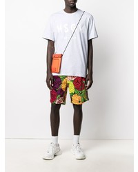 graues bedrucktes T-Shirt mit einem Rundhalsausschnitt von MSGM