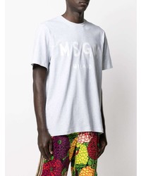 graues bedrucktes T-Shirt mit einem Rundhalsausschnitt von MSGM