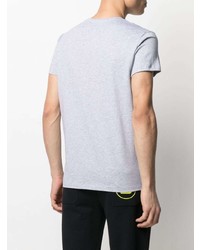 graues bedrucktes T-Shirt mit einem Rundhalsausschnitt von Balmain