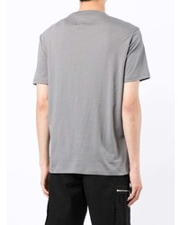 graues bedrucktes T-Shirt mit einem Rundhalsausschnitt von Armani Exchange