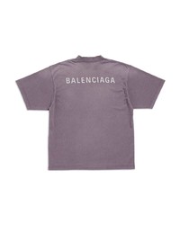 graues bedrucktes T-Shirt mit einem Rundhalsausschnitt von Balenciaga