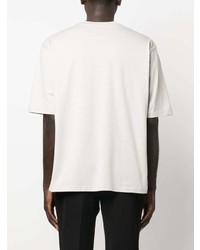 graues bedrucktes T-Shirt mit einem Rundhalsausschnitt von Moschino