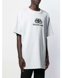 graues bedrucktes T-Shirt mit einem Rundhalsausschnitt von Balenciaga