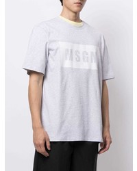 graues bedrucktes T-Shirt mit einem Rundhalsausschnitt von MSGM