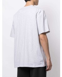 graues bedrucktes T-Shirt mit einem Rundhalsausschnitt von MSGM