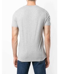 graues bedrucktes T-Shirt mit einem Rundhalsausschnitt von Armani Exchange