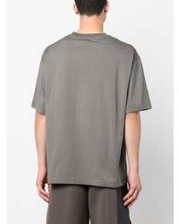 graues bedrucktes T-Shirt mit einem Rundhalsausschnitt von Acne Studios