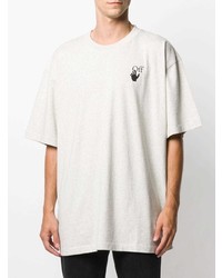 graues bedrucktes T-Shirt mit einem Rundhalsausschnitt von Off-White