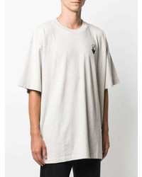 graues bedrucktes T-Shirt mit einem Rundhalsausschnitt von Off-White