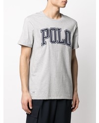 graues bedrucktes T-Shirt mit einem Rundhalsausschnitt von Polo Ralph Lauren