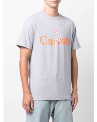 graues bedrucktes T-Shirt mit einem Rundhalsausschnitt von Carrots