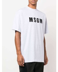 graues bedrucktes T-Shirt mit einem Rundhalsausschnitt von MSGM