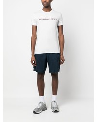 graues bedrucktes T-Shirt mit einem Rundhalsausschnitt von Calvin Klein