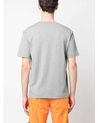 graues bedrucktes T-Shirt mit einem Rundhalsausschnitt von Stone Island