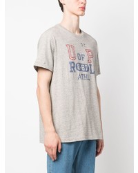 graues bedrucktes T-Shirt mit einem Rundhalsausschnitt von Polo Ralph Lauren