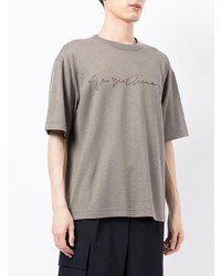 graues bedrucktes T-Shirt mit einem Rundhalsausschnitt von Giorgio Armani