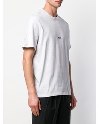 graues bedrucktes T-Shirt mit einem Rundhalsausschnitt von MSGM