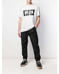 graues bedrucktes T-Shirt mit einem Rundhalsausschnitt von MSGM