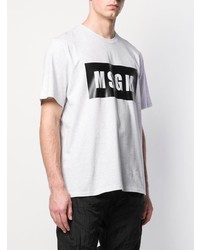 graues bedrucktes T-Shirt mit einem Rundhalsausschnitt von MSGM