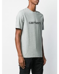 graues bedrucktes T-Shirt mit einem Rundhalsausschnitt von Carhartt WIP