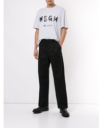 graues bedrucktes T-Shirt mit einem Rundhalsausschnitt von MSGM