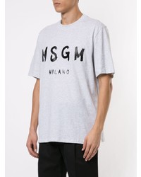 graues bedrucktes T-Shirt mit einem Rundhalsausschnitt von MSGM