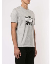 graues bedrucktes T-Shirt mit einem Rundhalsausschnitt von Emporio Armani