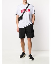 graues bedrucktes T-Shirt mit einem Rundhalsausschnitt von MSGM