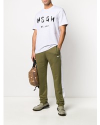 graues bedrucktes T-Shirt mit einem Rundhalsausschnitt von MSGM