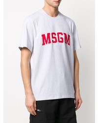 graues bedrucktes T-Shirt mit einem Rundhalsausschnitt von MSGM