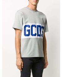 graues bedrucktes T-Shirt mit einem Rundhalsausschnitt von Gcds