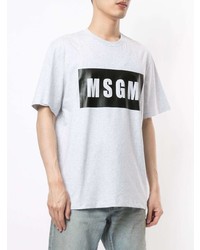 graues bedrucktes T-Shirt mit einem Rundhalsausschnitt von MSGM