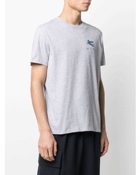 graues bedrucktes T-Shirt mit einem Rundhalsausschnitt von Etro