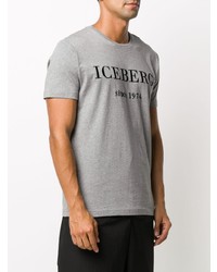 graues bedrucktes T-Shirt mit einem Rundhalsausschnitt von Iceberg