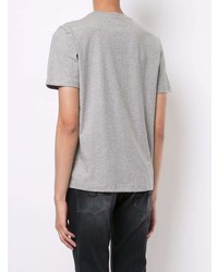 graues bedrucktes T-Shirt mit einem Rundhalsausschnitt von 7 For All Mankind