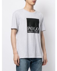 graues bedrucktes T-Shirt mit einem Rundhalsausschnitt von Polo Ralph Lauren