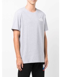 graues bedrucktes T-Shirt mit einem Rundhalsausschnitt von The North Face