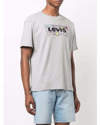 graues bedrucktes T-Shirt mit einem Rundhalsausschnitt von Levi's